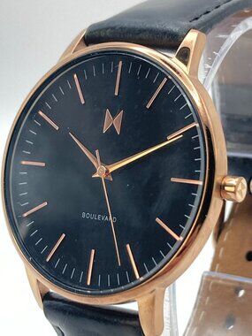 MVMT Boulevard Santa Monica Women's Watch 38mm Rose Gold Tone New Battery 8"